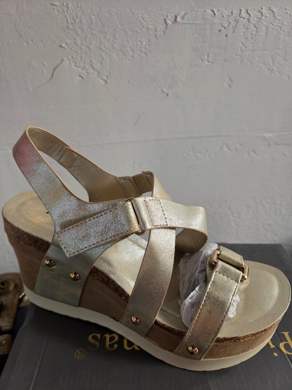 Pierre Dumas Gravity-1 wedge sandals, Sz7.5